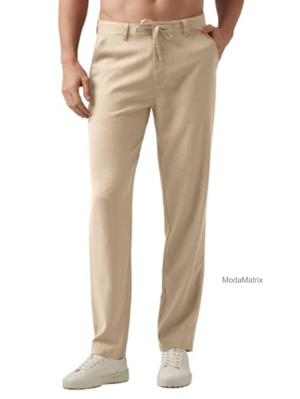Men's Linen Pants Casual with Pockets Drawstring